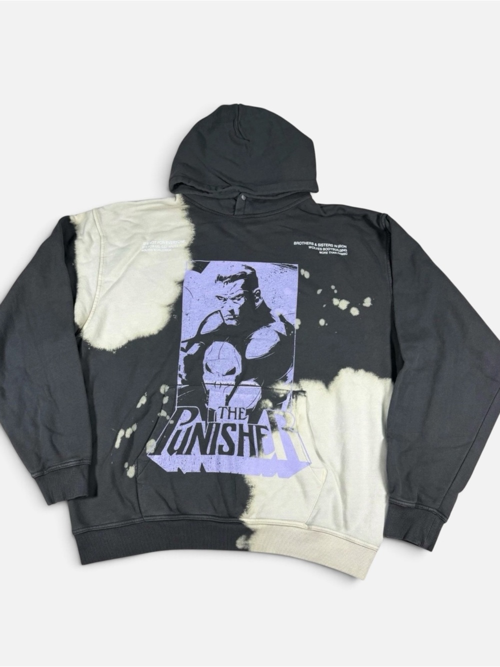 Darc Sport The Punisher Graphic Tie-Dye Hoodie - Black & Cream